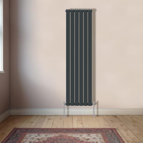 NRG Vertical 1800x408mm Double Flat Panel Designer Radiator Anthracite | Central Heating, Mild Steel, Vertical Radiator, Modern Tall Column Radiator, for Bathroom, Kitchen, Living Room