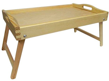 VASSOIO DA LETTO, VASSOIO DI LEGNO, SERVIRE COLAZIONE AL LETTO, CON GAMBE RETRATTILI, TOVAGLIETTA ( laccato)