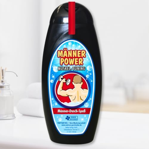 Spaß Duschbäder Duschgel Shampoo Geschenk - Männer Power - für Männer | Geburtstagsgeschenk mit Zahlen zum runden Geburtstag