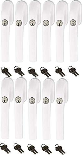 Abus FG300 abschließbarer Fenstergriff, weiß, im Set 11 Stück alle gleichschließend AL0125 mit insgesamt 22 Schlüssel