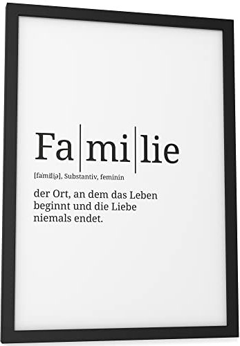 Papierschmiede® Definition: Familie, DIN A4 (21x30 cm), Poster für Wohnzimmer, Schlafzimmer, Küche, Esszimmer, Wandbild Geschenk Wanddeko - ohne Rahmen