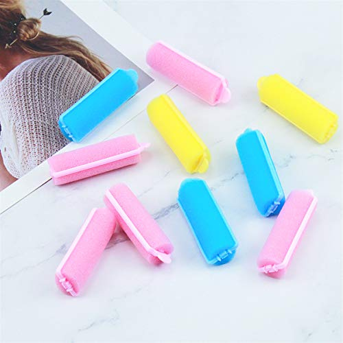 36 Stücke Schaum Schwamm Lockenwickler 2cm Weicher Schwamm Haar Rolle DIY Styling Werkzeug für Damen und Kinder (Rosa, Gelb, Blau)