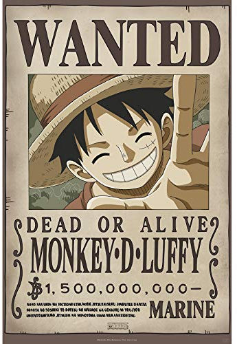 ABYSTYLE - One Piece - Poster - Wanted Luffy New 2 (91,5 x 61 cm)