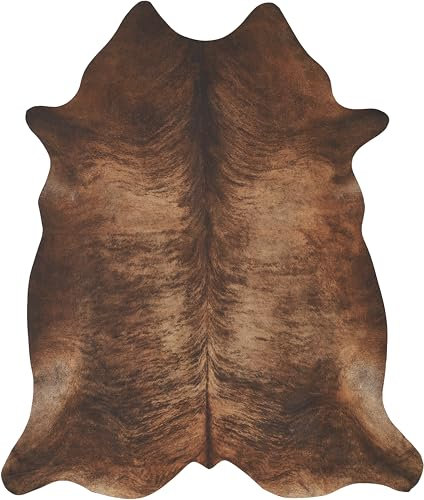 andiamo Amarillo Cowhide Rug Faux Fur Bedroom Living Room Faux Fur in Photo Print 125 x 155 cm Brown/Black
