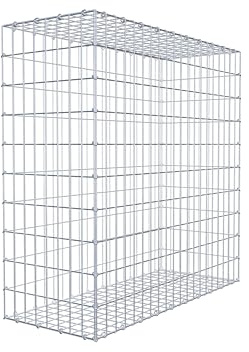Gabiona Steinkorb-Gabione eckig, Maschenweite 5 x 10 cm, Tiefe 40 cm, Gabione 100 x 100 x 40 cm (L x H x T), C-Ring