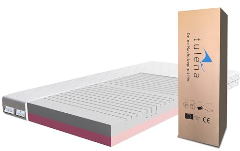 TULENA NOX Matratze 180x200 Komfortschaum hart H4 + H5 Basic 14 cm Probeschlafen inkl. Wendematratze Antibakterieller Bezug mit Reißverschluss