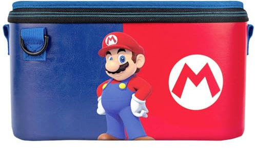 PDP Gaming Officially Licensed Switch Pull-N-Go Travel Case - Mario - Semi-Hardshell Protection - Protective PU Leather - Holds 14 Games and Controller - Works with Switch OLED and Lite