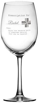You Personalise Personalised Engraved Glass Prescription Novelty Drinkware - Wine Glass