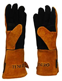 TENERO Grillhandschuhe aus Leder und Kevlar | Hitzebeständig | zum Grillen, als Ofen- und Topfhandschuhe oder Schweißerhandschuhe