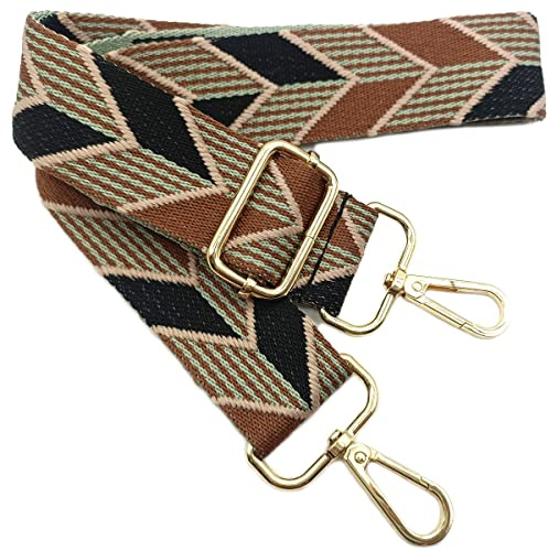 Justerbar axelrem för väskor svartbrun, fickremmar för ombyte, fickrem bred med karbinhake guld, 80–130 cm bärrem väska för kvinnor axelband, handväska, 3,8 cm, 203