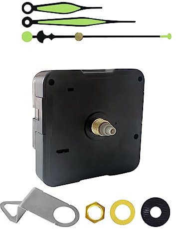 WinTaim Uhrwerk für Wanduhr Lautlos, Uhrwerke zum Selbsteinbau mit Zeiger Quarzuhrwerk DIY-Reparatur-Ersatz-Uhrenteile-Motor (13mm Gesamtwelzlänge, 1 Packung Uhrzeiger Night Light A)