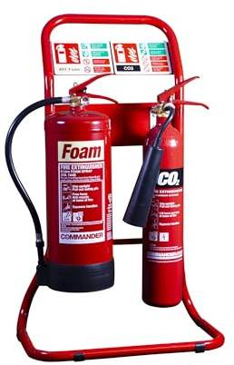 Contempo Tubular Fire Extinguisher Stand (Double) - FireShield (Red)