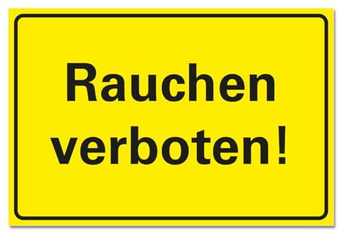 Rauchen verboten Schild Hinweis Warnung PVC 300 x 200 x 3 mm Vorgebohrt B1-Zertifiziert
