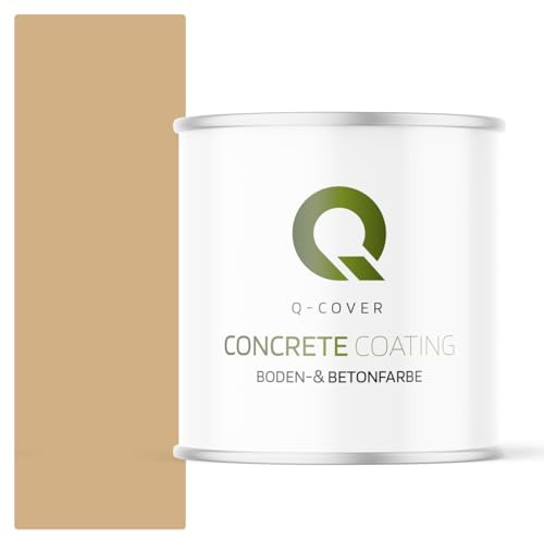 Q-COVER Bodenfarbe Betonfarbe Beige 2,5L Garagenboden Bodenbeschichtung für Innen Kellerfarbe Fußbodenfarbe