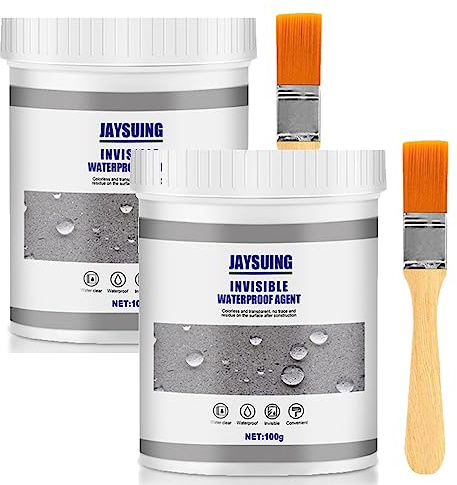 Transparenter Wasserdichter Beschichtungsmittel, Wasserdicht Dichtstoff, Wasserdichter Isolier-Dichtstoff-Emulsion für Badezimmer, Fliesen, Wände, Toilett (100g, 2)