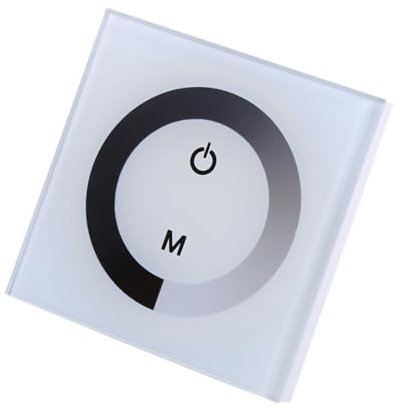 Touchpanel, LED-Wandschalter-Dimmer, Dimmbarer, Wandmontierter Touchpanel-Dimmer, Geeignet für Einfarbige LED-Streifen, Lichtschalter (WHITE)