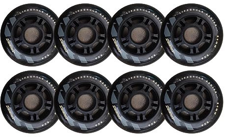 Generisch Inline Skate Rollen Inline Skate Räder 80A Indoor/Outdoor Rollschuh Räder 84 mm (8er Pack) Ersatz Rollschuhräder für Roller Blade Räders