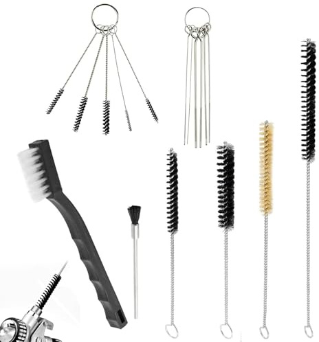 Lumeclat Set di Pulizia Airbrush 21 pezzi,Accessori per Pistole a Spruzzo,Ugelli Portatili e Parti,Attrezzi Manuali,Accessori Hardware,per Spruzzatori,Carburatori, Decapante per rimozione di fuliggine