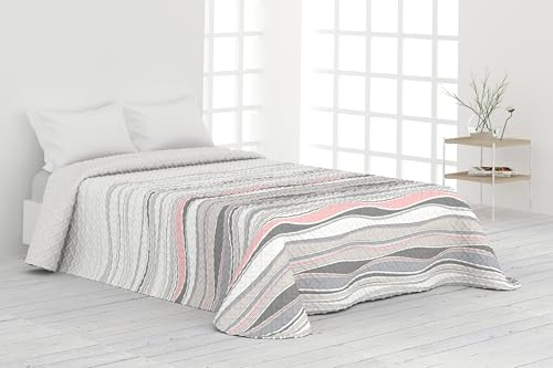 Victorio & Lucchino Colcha de Verano y Primavera Sin Cojines. Ligera Colcha cubrecama de Microfibra. (Arezzo - Gris, Cama 90 cm)
