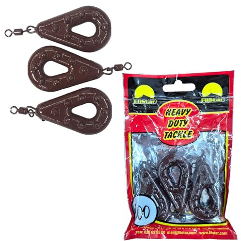PRO FILSTAR Grundblei Angeln Set 3 x 100g - Angeln Gripper Blei mit Wirbel - Angel Bleie Set - Grundangeln - Birnenblei - Blei Gewicht - Angelblei - Fishing Weights - Bleigewichte – Karpfenblei Kit