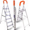 Lightweight Step Ladders 6 Step 67.75’’ (167 cm), 330.6 lbs (150 kg) Max Load, Non-Slip Wide Steps, Foldable, Heavy Duty Aluminium Tall Folding Ladder - Compact& Portable