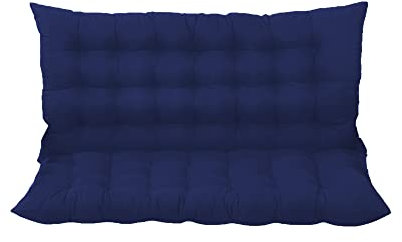 Cojines de repuesto para muebles de jardín y patio de exterior, balancín, columpio, 3 plazas, 100 x 100 x 8 cm, color azul marino