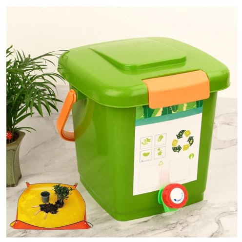 Bac à compost de cuisine 8 L/10 L/15 L/20 L, pratique pour recyclage des déchets alimentaires, seau à compost pour comptoir, design respectueux de l'environnement, style 1 (8 L) 1 ensemble