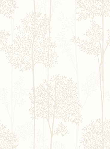 JiffDiff Warm White Self Adhesive Wallpaper with Waterproof, Farmhouse Removable Peel and Stick Wallpaper for Bathroom and Cabinets Decor, Botanical Renter Friendly Contact Paper 17.3 X 120
