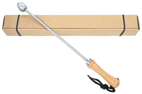Spike per birra Beerspike Caranelizzatore per birra Caramellatore per birra Scalda birra Manico in vero legno, sfera in acciaio inossidabile 100% sicura per alimenti e antiruggine (MODEL 1)