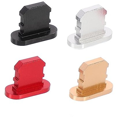 Mikikit 4pcs Dust Plug Aluminum Phone Plugs Compatible Phone X Cellphone USB Port Covers Charging Port Protector Prevent Dust Entering USB for Travel and Daily Use Random Color