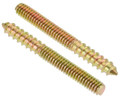 TOP-VIGOR 20Pcs Hanger Bolts, 1/4-20 x2-1/4 Double Headed Bolts Self Tapping Screw, Double Ended Dowel Screws, Threaded Lag Wood Screws and Machine Bolts for Wood Joint Furniture