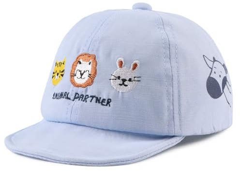 XIAOHAWANG - Berretti da Baseball per Bambini Cappello da Sole per Bambini Primavera Estate(3-18 Mesi, Animale Partner Blu)