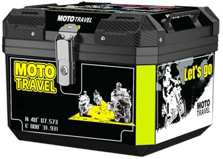 A ABS Motorcycle Top Case 45L Capacity, Dustproof Luggage Carrier Rear Box Trunk Waterproof Top Case Motorcycle Trunk Tour Tail Box with Security Lock for Motorcycles Helmets Luggages