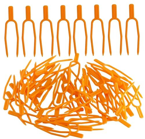 Muzrunq Pflanzenstifte 100pcs Wiederverwendbare Plastik -Pflanzen -Clips Farming Gardening Planting Fork Tragbare und robuste Weinklammern Rebe, Stütze, Pflanzzubehör