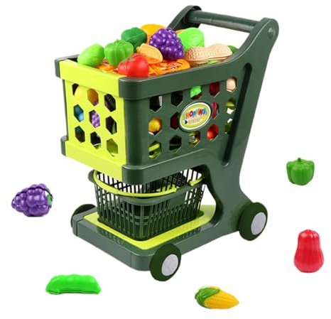 Juego de Carrito de la Compra para niños, Carrito de la Compra de Juguetes, Juego de Juguetes para supermercados, para Carrito de la Compra con diseño de Borde para cumpleaños
