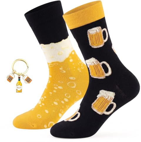 Bier Socken Herren 38-45, Bestickte Biersocken, Tennissocken, Lustige Socken, Bier Geschenke Für Männer, Lustige Geschenke Für Männer, Für Geburtstag, Weihnachten, Oktoberfest, Bierfest, Bierliebhaber