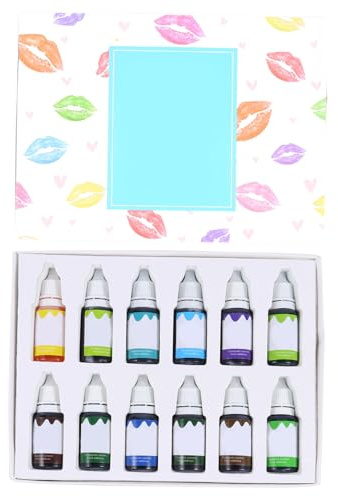 VILLFUL 12pcs Plant-based Lipstick Colorant Set for DIY Lip Gloss Pigment Cosmetic Supplies Vibrant Liquid Pigments for Custom Lipstick Balm Plumper Makeup
