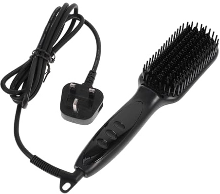 ADOCARN Peigne Lisseur Barbe et Cheveux Homme Niveaux Réglables Brosse Chauffante Lissante Multifonction pour Barbe et Cheveux Design Haute Densité Dents Fines Résistance Chaleur Lissage