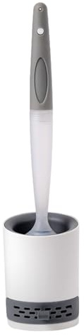 Cepillo de inodoro de baño, limpiador de inodoro recargable con dispensador de asa, soporte de pie y montado en la pared para una limpieza profunda, higiene sin gérmenes, fácil mantenimiento del baño