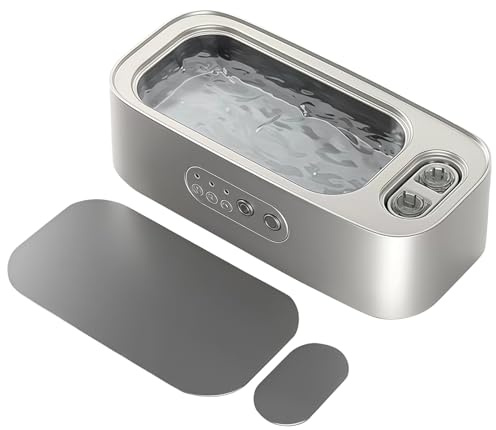 byepica Ultrasonic Cleaning Device for Glasses and Jewelry, 48Khz High Frequency, Dual Cleaning Sections, Quiet, One-Touch Control