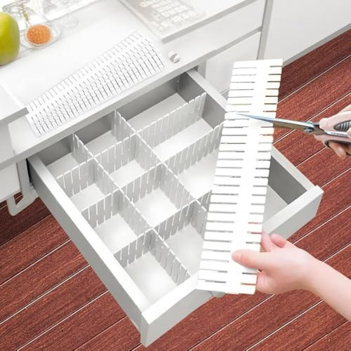 Set di 20 divisori regolabili per organizzare vari oggetti come vestiti e accessori in cucina, camera da letto, bagno e cassetti camper