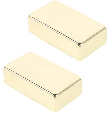 Hoement Cubiertas Metálicas para Pastillas Humbucker de Guitarra Eléctrica, 2 Piezas, Diseño Totalmente Cerrado, Marco Protector de Cobre Dorado, Accesorio Compatible para Mejora Tonal