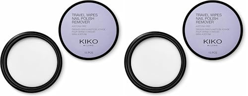 KIKO Milano Nail Polish Remover Wipes, Toallitas Quitaesmalte de Uñas, sin Acetona (Paquete de 2)