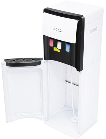 Dispensador de agua de pie, color blanco frío, carga de suelo, dispensador de agua caliente, 500 W