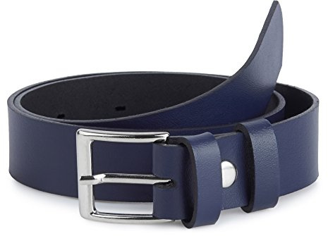 Ladeheid Cintura per Bambini in 100% Vera Pelle K1D5 (Blu Marino-1, 70 cm, Lunghezza totale 89 cm)