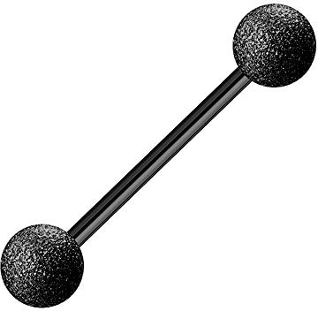 Treuheld Piercing Stab - Stahl - Schwarz - Diamant - [04.] - 1.2 x 8 mm (Kugeln: 4mm)