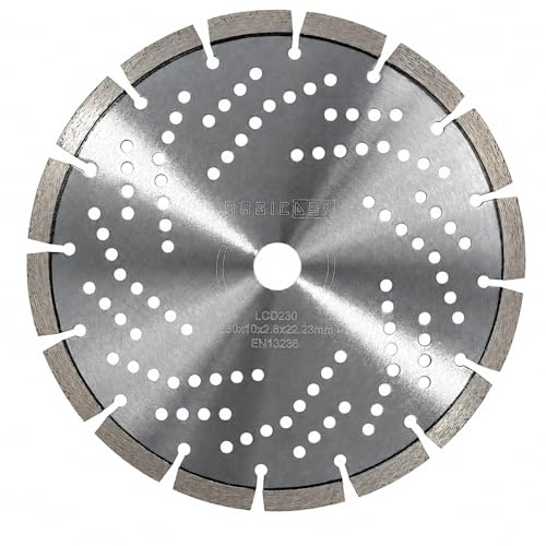 MAGICDSK LCD230 Disco Diamantato Laser Professionale 230 mm per Cemento Armato, Calcestruzzo, Granito, Pietra e Laterizi – Foro 22,23 mm