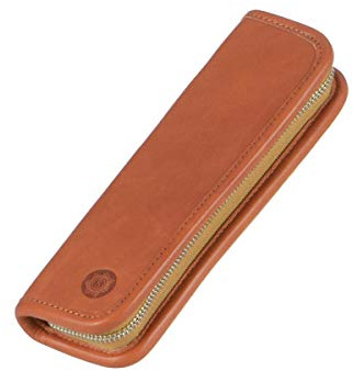 Sonnenleder Stiftetui Leder KANT mit 1 Füllerschlaufe Federtasche Etui für Füller natur braun