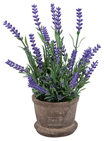 VOSAREA Künstliche Blumen Topfpflanzen Lavendel Gefälschte Blume in Töpfen Dekorativ für Hausgarten Outdoor Indoor Party Hochzeit