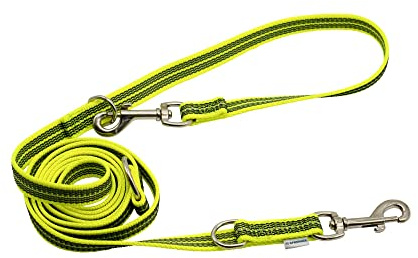 Gummierte Leine, 3-Fach verstellbar - neon gelb, 230 cm (2,3 m)